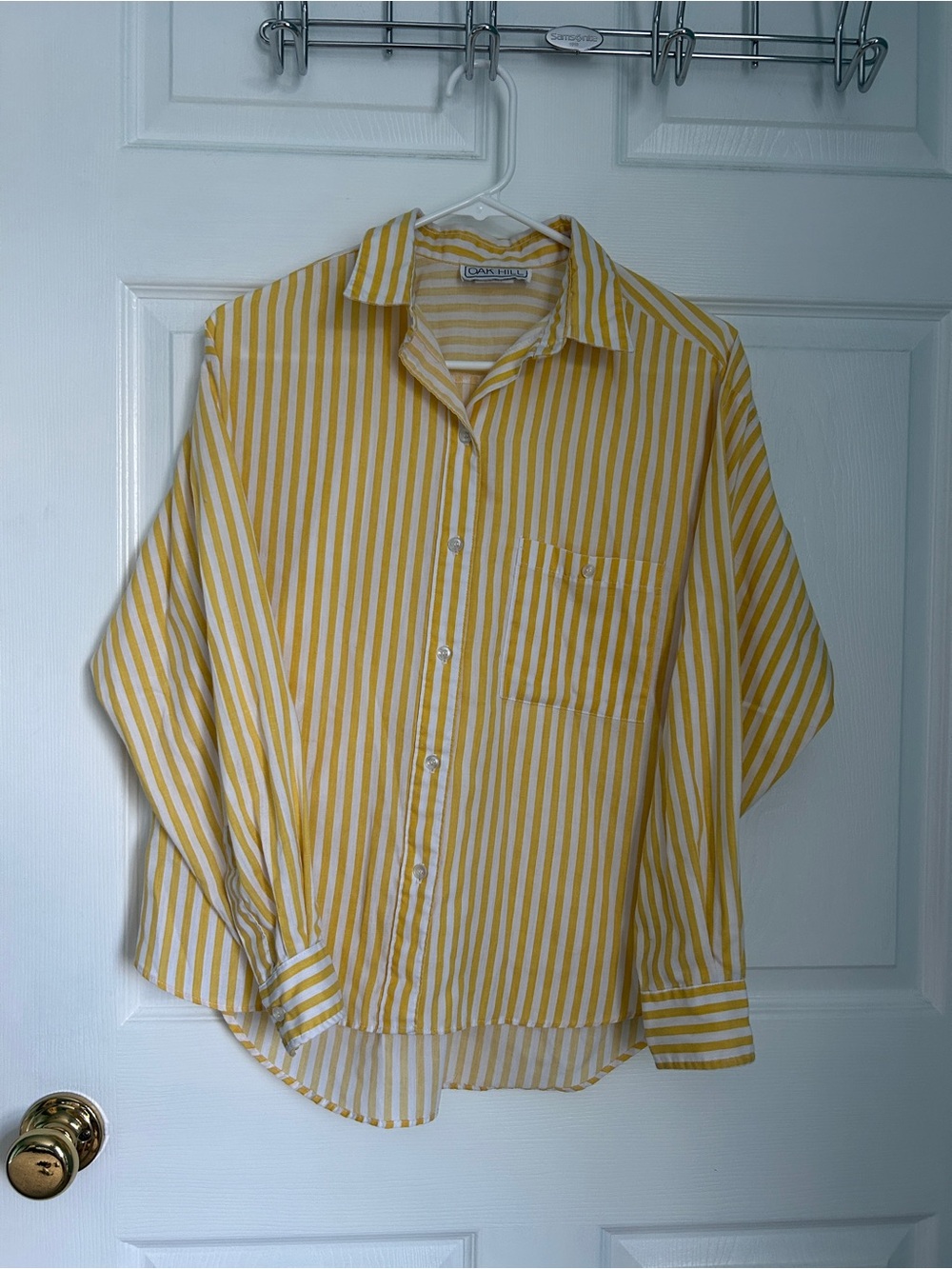 Oak Hill Creek Yellow & White Stripe Button-Down Shirt